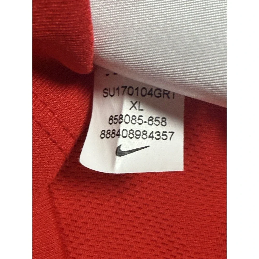 Ole Miss Rebels Soccer Shirt Mens XL Red NCAA Golf Nike Dri Fit Polo Collared